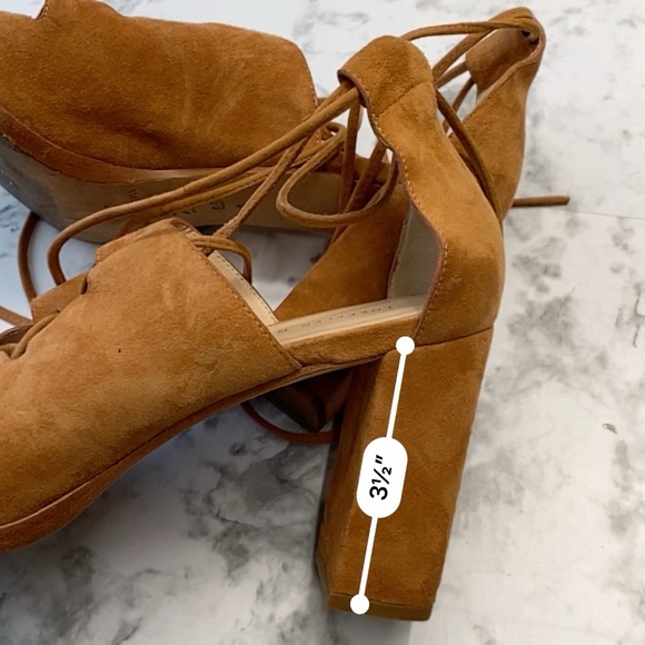 Loeffler Randall Tan Block heels Laced up Sandals Size 9.5 - Picture 5 of 11